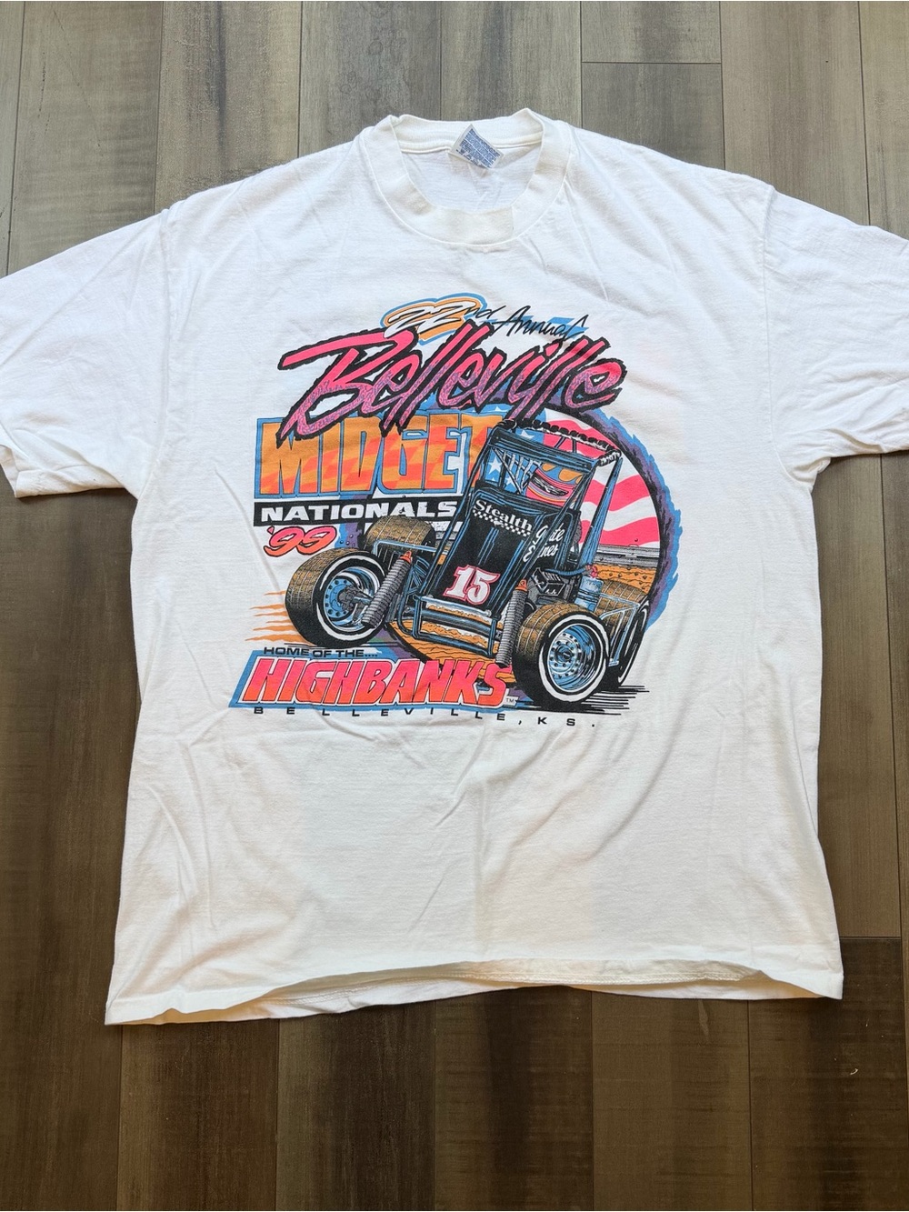 Vintage 1999 Belleville Midget Racing Nationals Sprint Car Graphic Shirt Mens XL